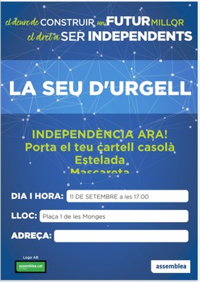 Cartell de l'acte de l'ANC per la Diada a la Seu d'Urgell