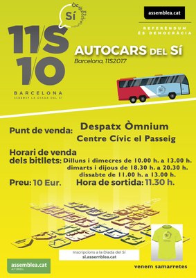 Autocars per a la Diada des de la Seu