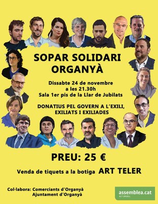 Sopar Solidari a Organyà pels exiliats
