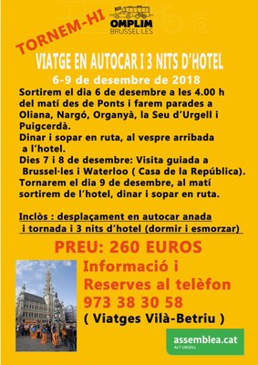 Viatge a Bèlgica organitzat per l'ANC Alt Urgell