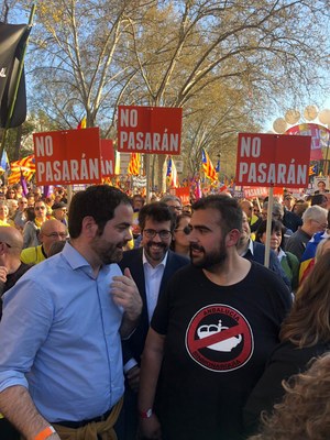Albert Batalla, a la capçalera de la manifestació de dissabte a Madrid