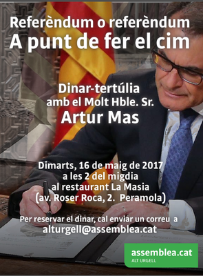 Dinar-tertúlia amb Artur Mas a Peramola