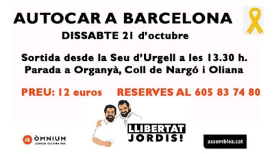 Autocar per a la manifestació del 21-O a Barcelona