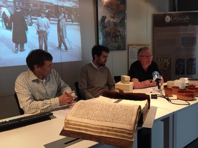 Roda de premsa a l'Arxiu Comarcal amb motiu del 5è aniversari
