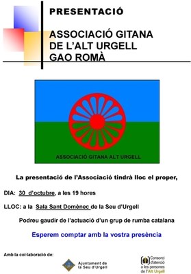 Associació Gitana Alt Urgell - Gao Romà - Cartell presentació