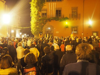 Concentració a la Seu per exigir l'alliberament de Jordi Sànchez i Jordi Cuixart, aquest mes passat