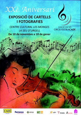 Cartell de l'exposició sobre el 20è aniversari de l'Associació Orquestra Cadí