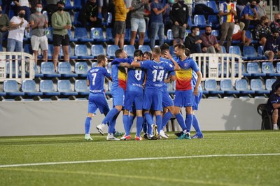 L'FC Andorra celebra el seu primer gol a la nova Primera RFEF (Foto: @fcandorra)