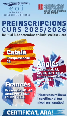 L'EOI obre les preinscripcions per al curs 2025-2026
