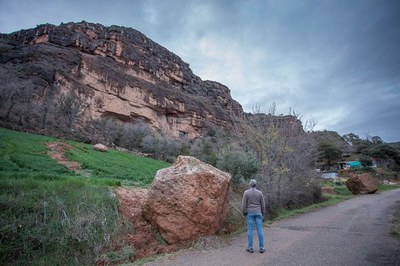 Despreniment de roques a Gurp (Foto de Jordi Peró)