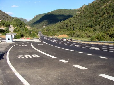 La carretera N-260, al Pont de Bar (Arxiu)