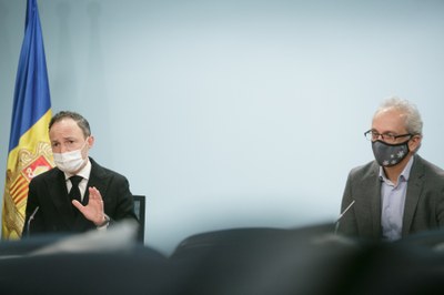 Compareixença de Xavier Espot i Francesc Camp (Foto: Govern d'Andorra)
