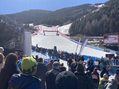 La pista Àliga del Tarter, durant les Finals de la Copa del Món FIS d'Esquí Alpí 2023 (Foto: @JICervera)