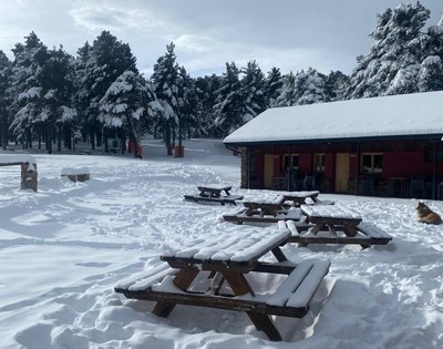Sant Joan de l'Erm després de la darrera nevada (Foto: estació de Sant Joan de l'Erm)