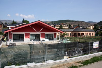 Obres de construcció del nou edifici de l'Escola Jaume I, a Llívia (Foto: ACN)