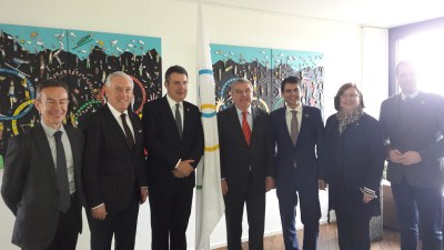 Trobada dels presidents de les diputacions catalanes amb el president del COI, Thomas Bach (Foto: Diputació de Girona)