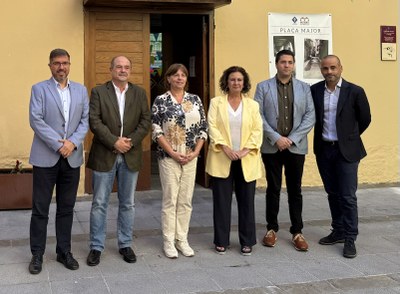 Els alcaldes que han creat la noxa Xarxa de Capitals Comarcals de l'Alt Pirineu (Foto: ACN/Ajuntament de Vielha e Mijaran)
