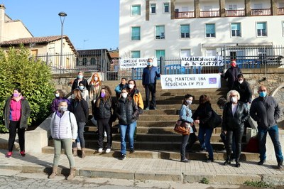Protesta de treballadores de la Residència Nostra Senyora de Ribera, el febrer passat (Foto: ACN / arxiu)