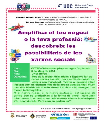 Telecentre - Cartell xerrada xarxes per a empreses