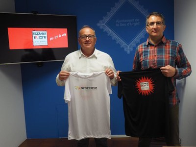 Isidor Alberich i David Vallvé, a la presentació de la 10a Escanyabocs