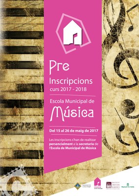 Cartell que informa de les preinscripcions i matrícules 