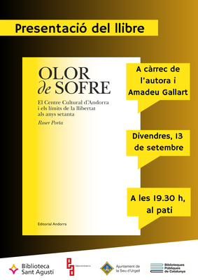 Presentació a la Seu d'Urgell del llibre 'Olor de sofre', de Roser Porta