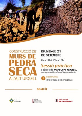 Sessió de construcció de murs de pedra seca a la Seu d'Urgell