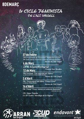 Cartell de les activitats del 1r Cicle Feminista de l'Alt Urgell
