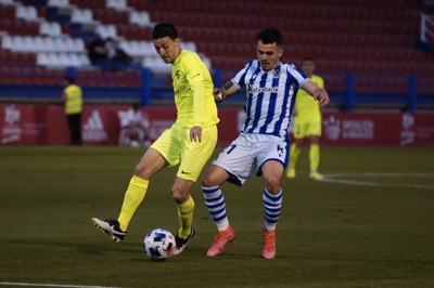 L'FC Andorra, al partit de 'play-off' d'ascens amb la Real Sociedad B, dissabte passat (@fcandorra)