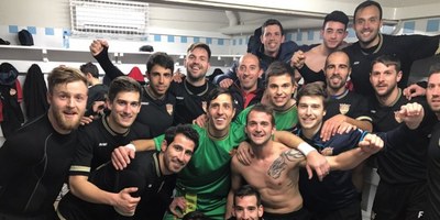 L'Andorra celebra la victòria a Santa Coloma de Farners (Foto: FCA)