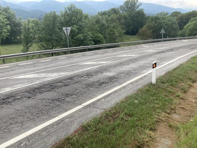 Estat actual de la carretera N-260R a Baltarga, al municipi de Bellver de Cerdanya