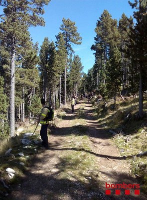 Recerca del boletaire que encara no ha estat localitzat (Foto: Bombers de la Generalitat)