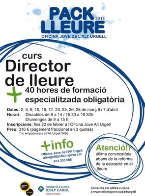 Curs Monitors Lleure - Cartell 2013
