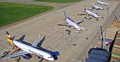 Avions de Thomas Cook a l'Aeroport d'Alguaire, l'hivern passat (Foto: Aeroports de Catalunya)