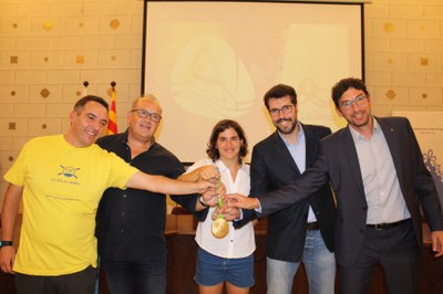 Maialen Chourraut, a la sala d'actes de l'Ajuntament de la Seu