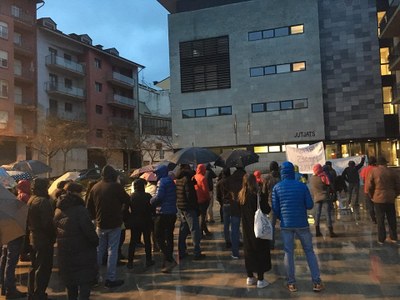 Aturada davant els Jutjats de la Seu a la manifestació en suport als CDR