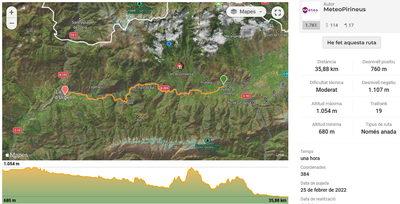 Mapa i perfil de la caminada entre Bellver de Cerdanya i la Seu d'Urgell