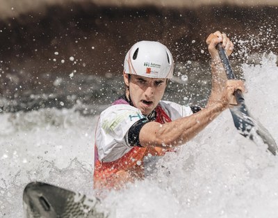 Miquel Travé, a la final de C1 dels Mundials 2025 d'eslàlom (Foto: RFEP)