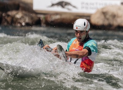 Miquel Travé, a la competició de K1 dels Mundials 2025 d'eslàlom (Foto: RFEP)