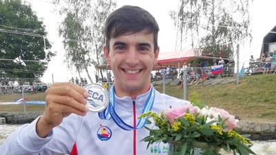 Miquel Travé, subcampió d’Europa d’eslàlom en K1 U23 masculí (Foto: RFEP) 