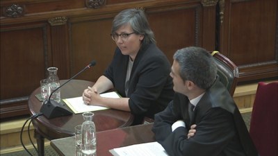 Mireia Boya declara en el judici contra l'1-O (Imatge: TS)