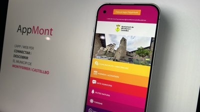 Aspecte de la nova aplicació per a mòbils de l'Ajuntament de Montferrer i Castellbò