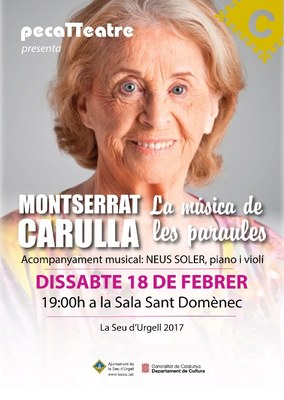 Cartell de l'espectacle de Montserrat Carulla a la Seu