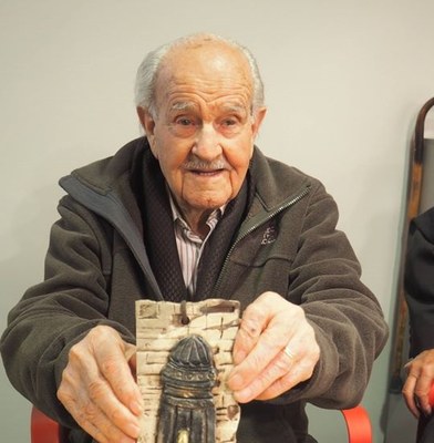 Antoni Gasset Farràs, a l'homenatge que la Germandat de Sant Sebastià li va retre l'any 2017 (Foto: Arxiu RàdioSeu)