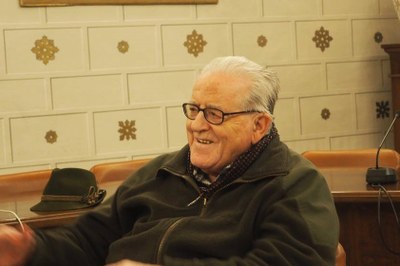 Filibert Casafont, el novembre de 2015, quan va ser homenatjat a l'Ajuntament de la Seu d'Urgell