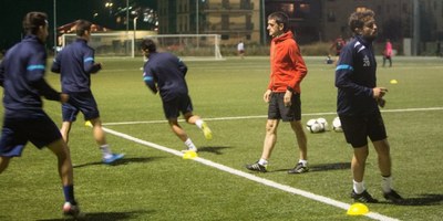 Emili, en un entrenament de l'FC Andorra (Foto: El Periòdic)