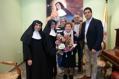 Presentació Farràs Vilanova el març de 2025, quan va celebrar el seu 107 aniversari a la Llar de Sant Josep, on residia (Foto: RàdioSeu)