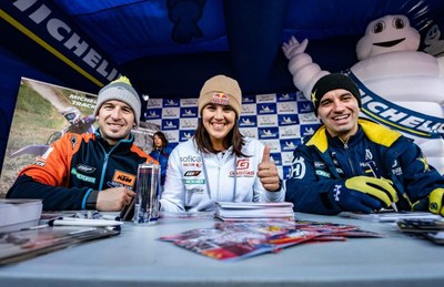 Laia Sanz, amb Jaume Betriu, a la Bassella Race 2020 (Foto: @LaiaSanz_)