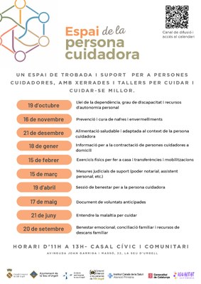 Programa d'activitats de l'Espai de la Persona Cuidadora a la Seu d'Urgell