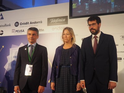 Vicenç Voltes, Neus Munté i Albert Batalla, a la inauguració de la Trobada Empresarial 2017